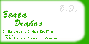 beata drahos business card